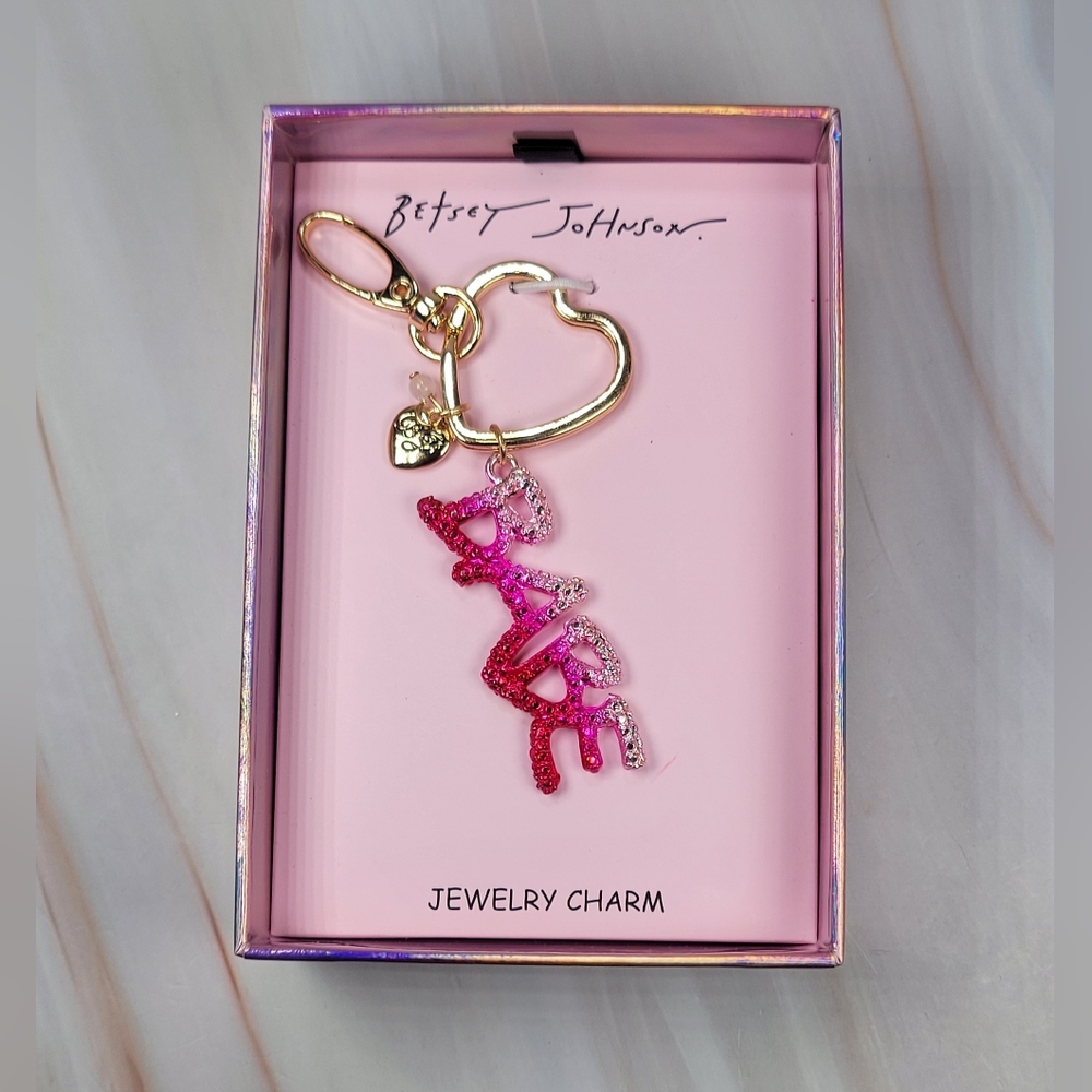 Betsy Johnson Babe Keychain Bag Charm BNIB